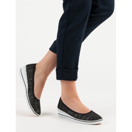 Comer Schwarze Ballerina auf Keil 2