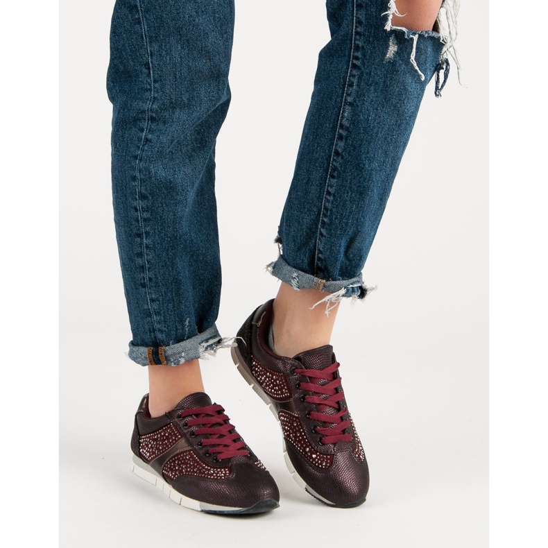 Kylie Sportschuhe mit Kristallen rot 1