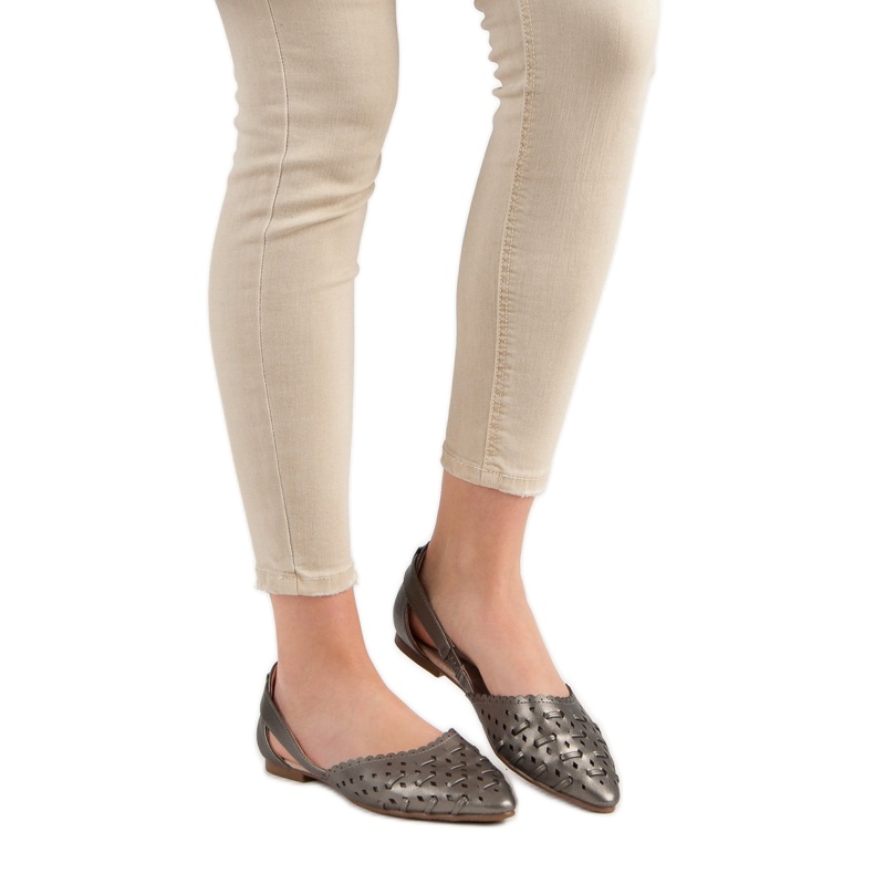 Stylische VINCEZA Ballerinas grau 2