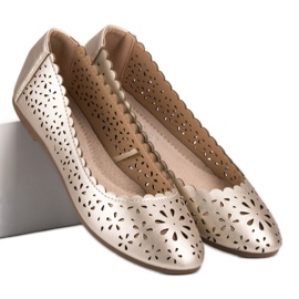 VINCEZA durchbrochene Ballerinas gelb 1