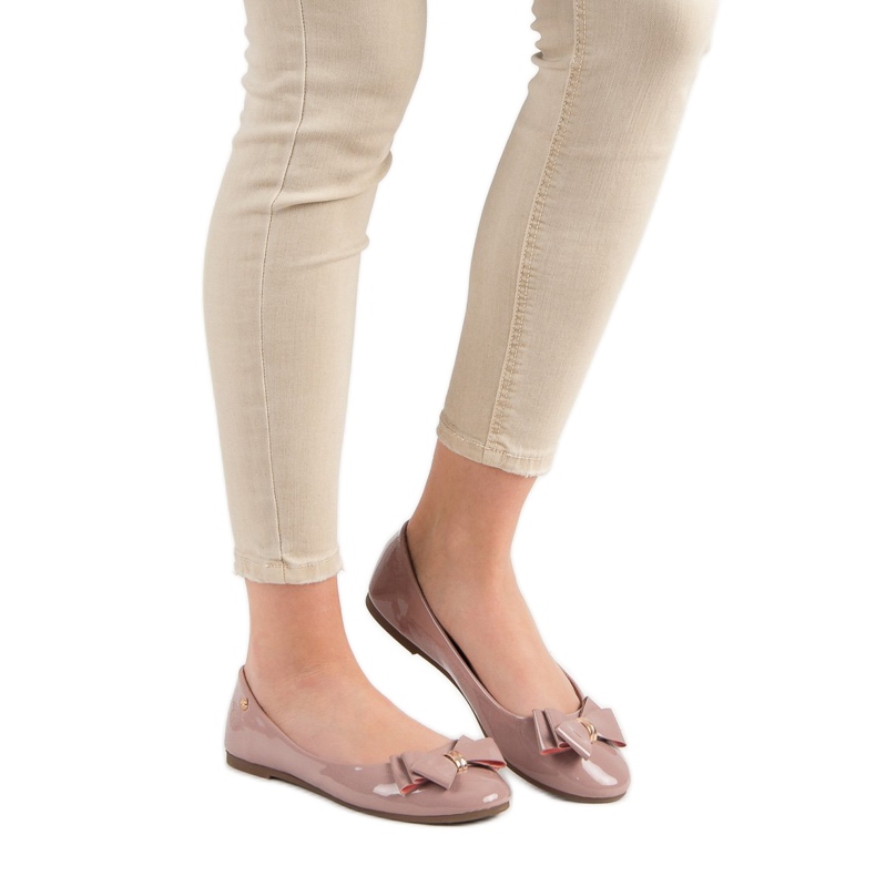 Lackierte Ballerinas mit Schleife VINCEZA rosa 2