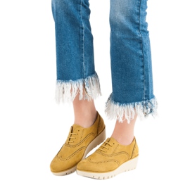 Corina Senffarbene Keilschuhe gelb 2