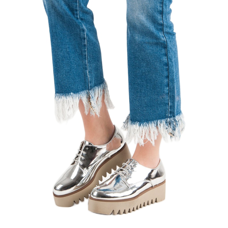 Corina Silberne Schuhe mit Protektor grau 1