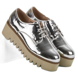 Corina Silberne Schuhe mit Protektor grau 6