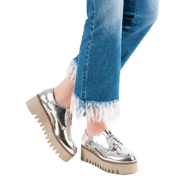 Corina Silberne Schuhe mit Protektor grau 2