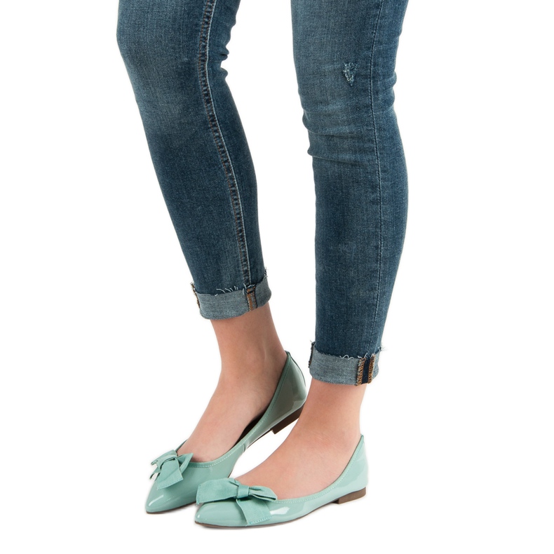 Corina Lackierte Ballerinas mit Schleife grün 1