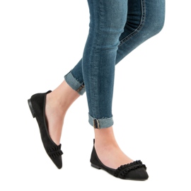 Corina Ballerinas aus Wildleder mit Rüschen schwarz 2