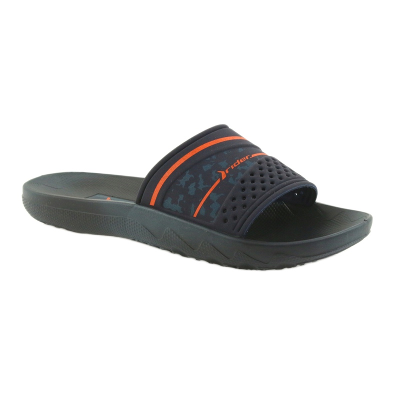 Rider 82499 marineblaue Freizeit Hausschuhe für Herren orange 1
