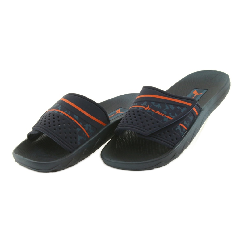 Rider 82500 marineblaue Freizeit Hausschuhe für Herren orange 3