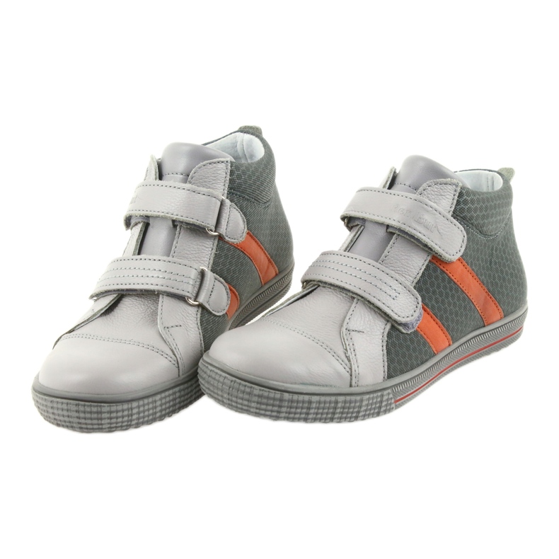 Ren But Rheinschuhe Jungen mit Klettverschluss 4275 Popiel/Orange grau 4