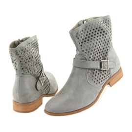 M.Daszyński Graue Wildleder grau SA142 Damen Freizeitstiefel 4