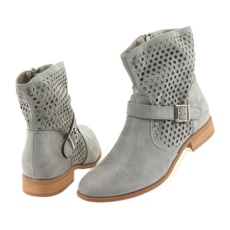 M.Daszyński Graue Wildleder grau SA142 Damen Freizeitstiefel 4