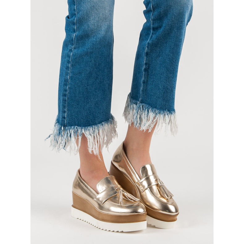 Corina Golden Wedge Loafer 1