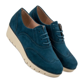Corina Türkisfarbene Keilschuhe blau 2