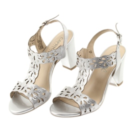 Caprice Openwork Sandalen 28315 silber grau 3