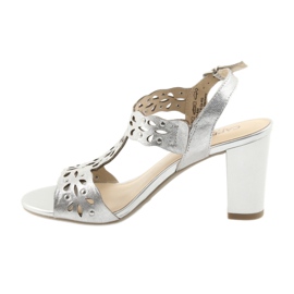 Caprice Openwork Sandalen 28315 silber grau 2