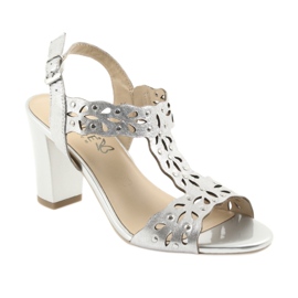 Caprice Openwork Sandalen 28315 silber grau 1