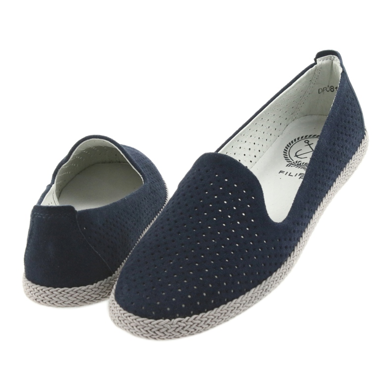 Filippo Lordsy Damen Ballerinas Espadrilles F 081 navy blau 4