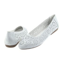 Filippo 680 durchbrochene Ballerinas grau 4