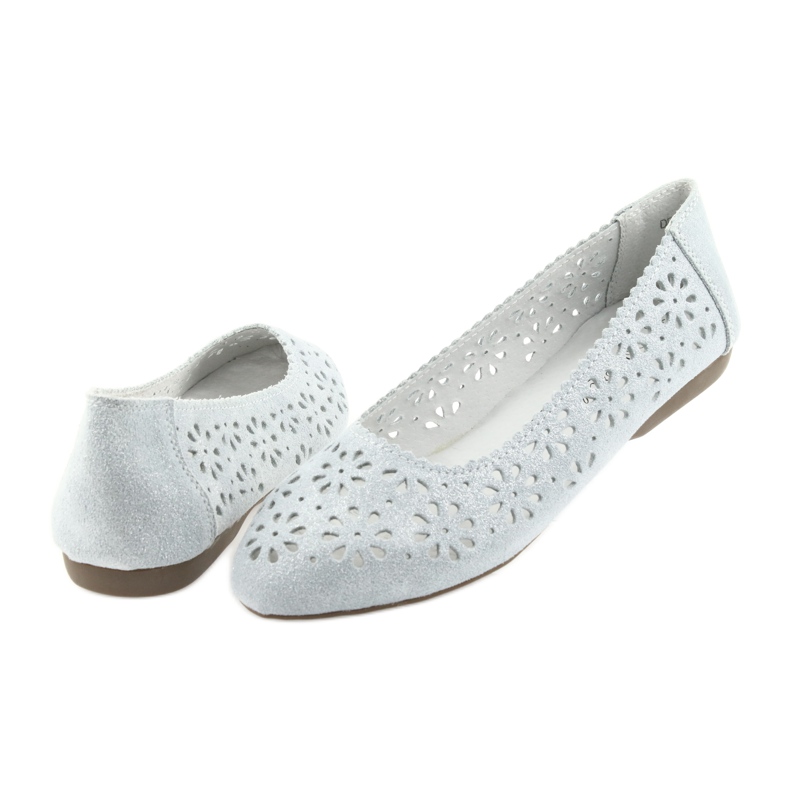 Filippo 680 durchbrochene Ballerinas grau 4