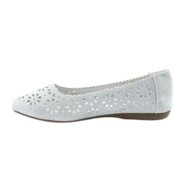 Filippo 680 durchbrochene Ballerinas grau 2
