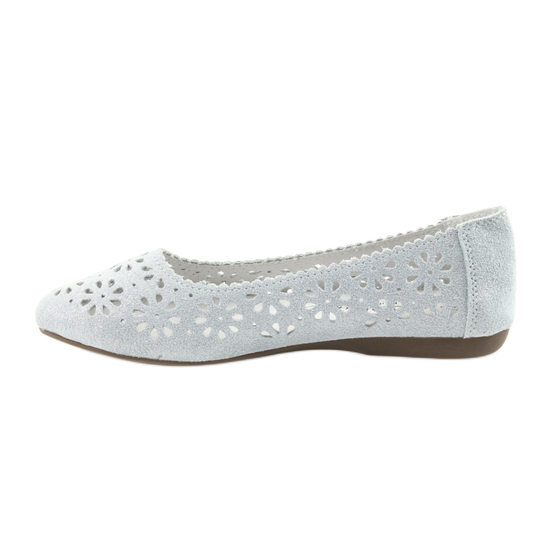 Filippo 680 durchbrochene Ballerinas grau 2