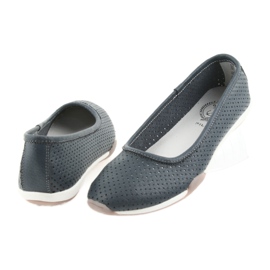 Marineblaue durchbrochene Ballerinas Filippo 089 4