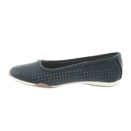 Marineblaue durchbrochene Ballerinas Filippo 089 2