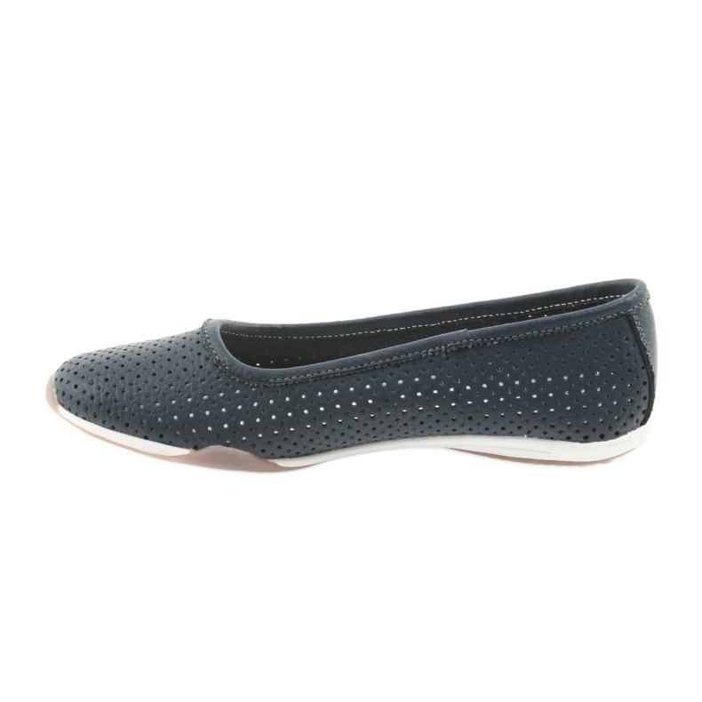 Marineblaue durchbrochene Ballerinas Filippo 089 navy blau 2