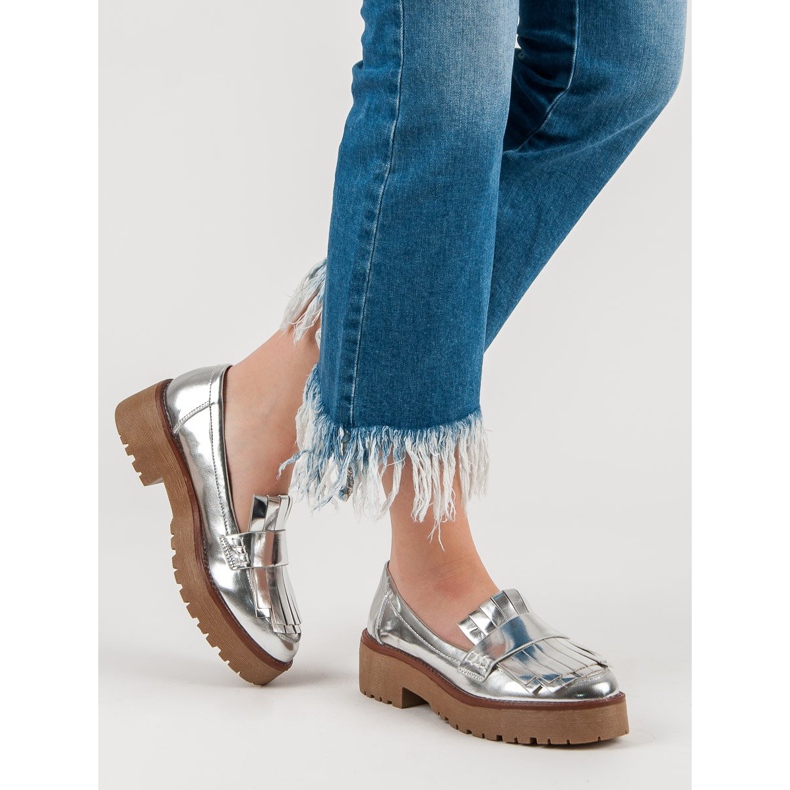 Corina Lackierte Loafer grau 2