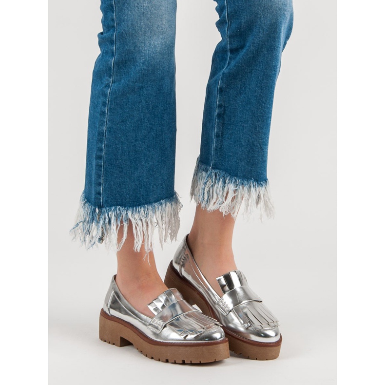 Corina Lackierte Loafer grau 1