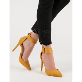 Senf Wildleder Heels gelb 2