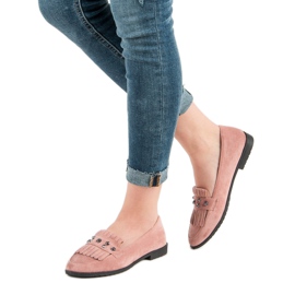 Laura Mode Loafer aus gepudertem Wildleder rosa 1