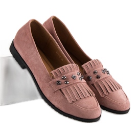 Laura Mode Loafer aus gepudertem Wildleder rosa 2