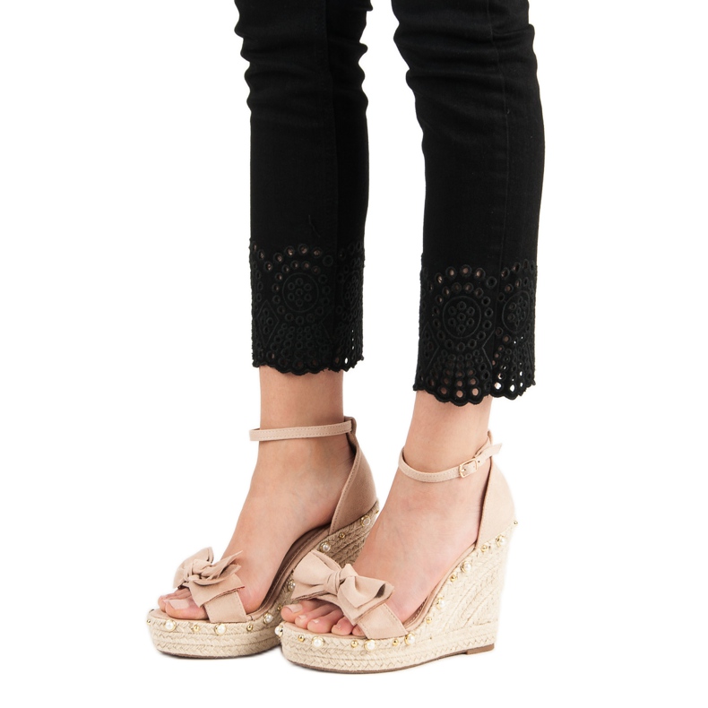 STEPHAN Espadrilles-Sandalen mit Schleife braun 2