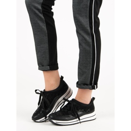 Sportschuhe mit Kristallen schwarz 2