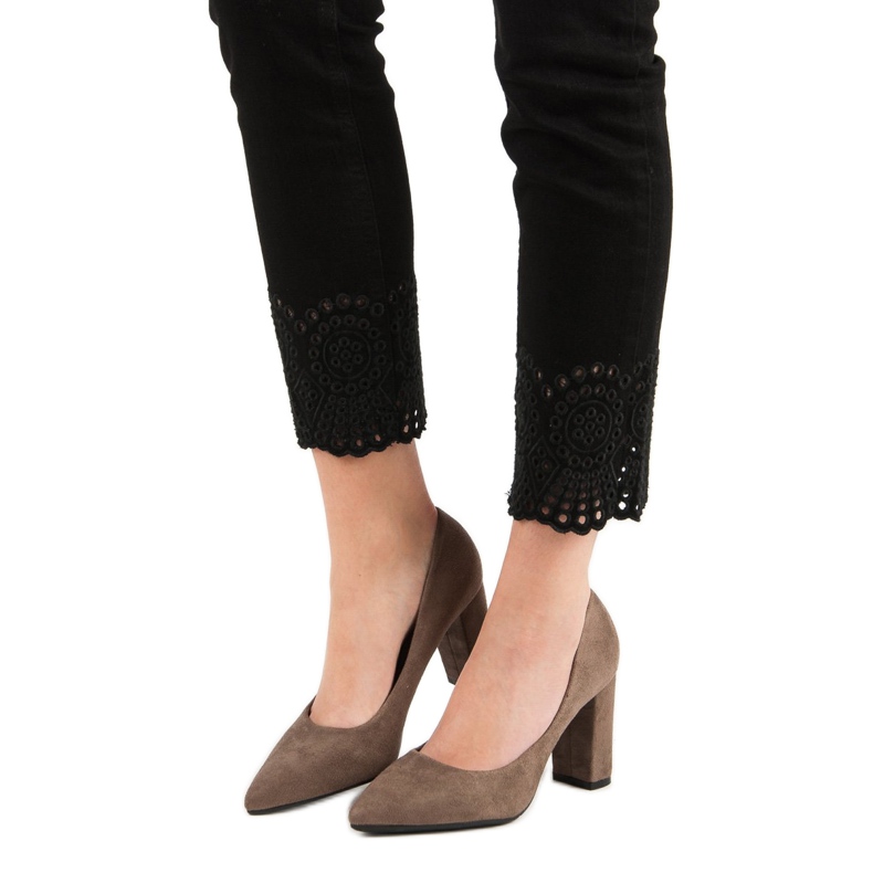 Ch. Creation Wildleder-Pumps auf einer Säule braun 1