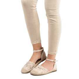Nio Nio Espadrilles aus Spitze braun 2