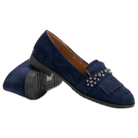 Laura Mode Marineblaue Loafer mit Jets 1