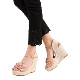 Top Shoes Pudersandalen mit Blumen rosa 2