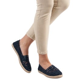 Sweet Shoes Marineblaue Espadrilles aus Spitze navy blau 1