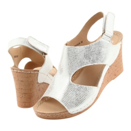 Filippo Silber 785 Keilsandalen weiß grau 4