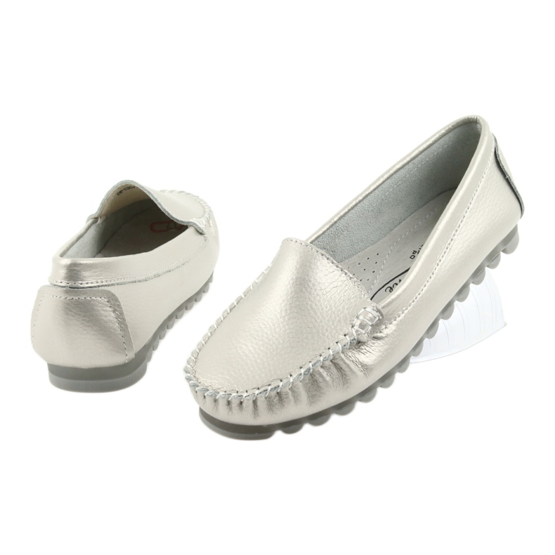 Silberne Lederslipper Filippo 130 grau 5
