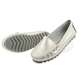 Silberne Lederslipper Filippo 130 grau 4