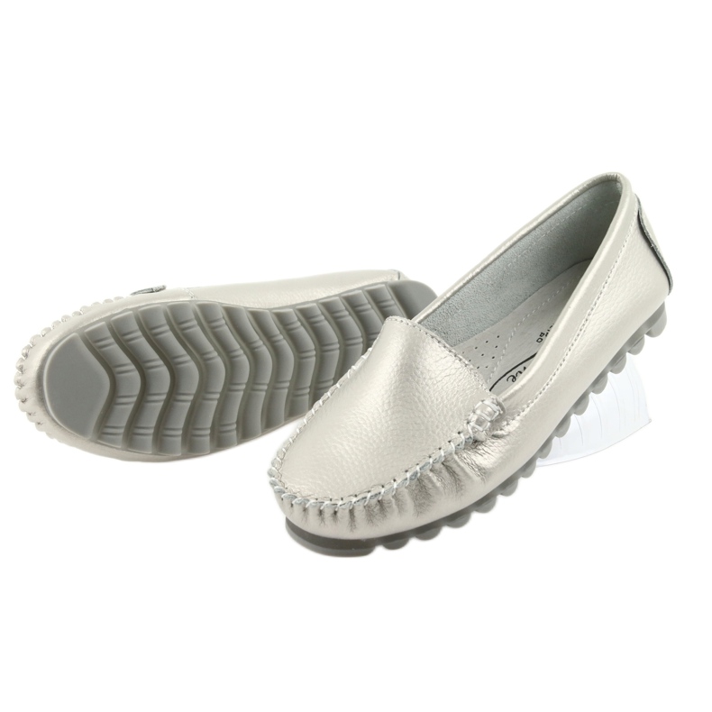 Silberne Lederslipper Filippo 130 grau 4