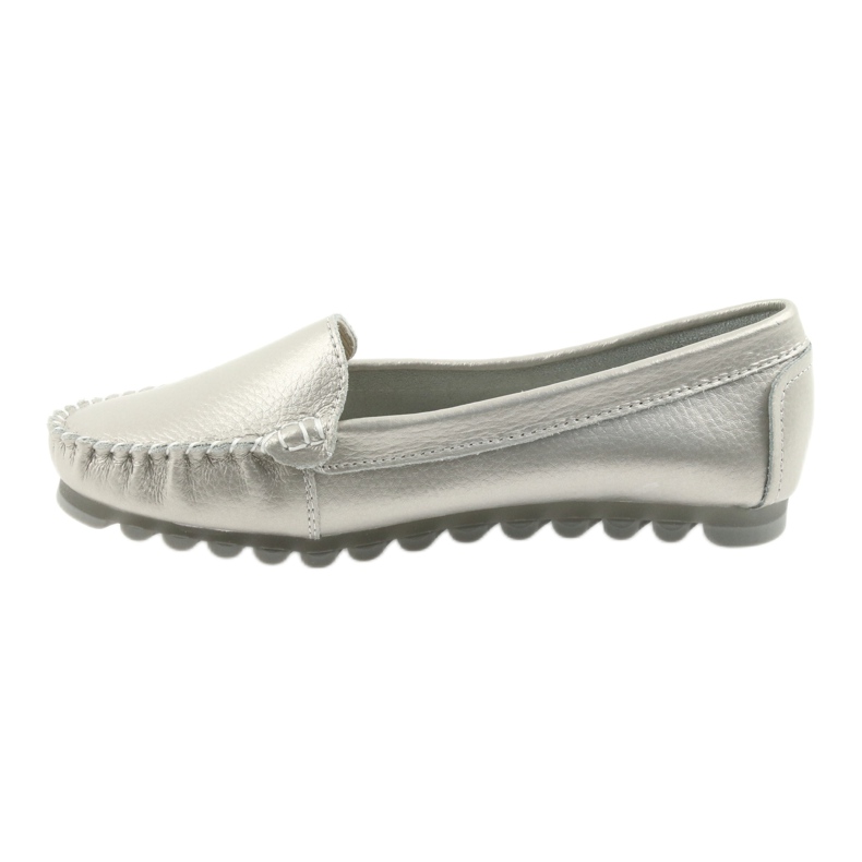 Silberne Lederslipper Filippo 130 grau 2