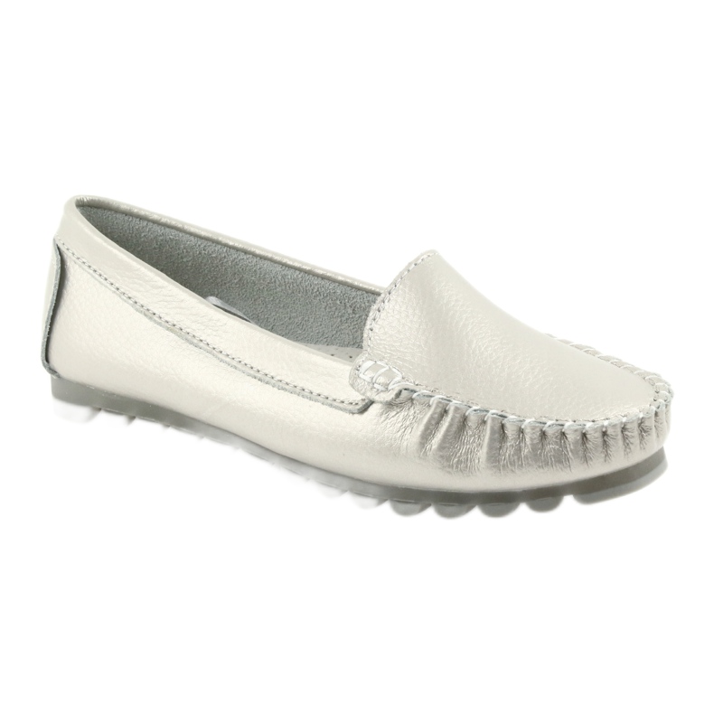 Silberne Lederslipper Filippo 130 grau 1