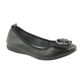 Damen Ballerinas aus Leder mit Schleife Filippo 633 schwarz 1