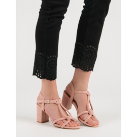 Laura Mode Elegante Sandalen an einer Bar rosa 2