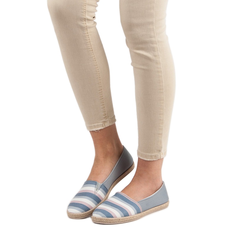 Sweet Shoes Gestreifte Slipper grau mehrfarbig 1